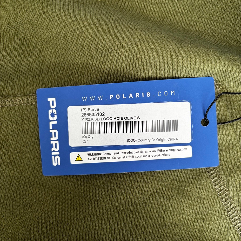 Polaris RZR Hoodie ATV UTV Logo Pullover Olive Green Sweatshirt Youth Small NWT - Picture 4 of 11